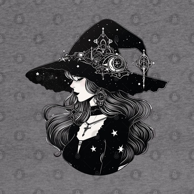 Black and White Gothic Astrology Witch by DarkSideRunners